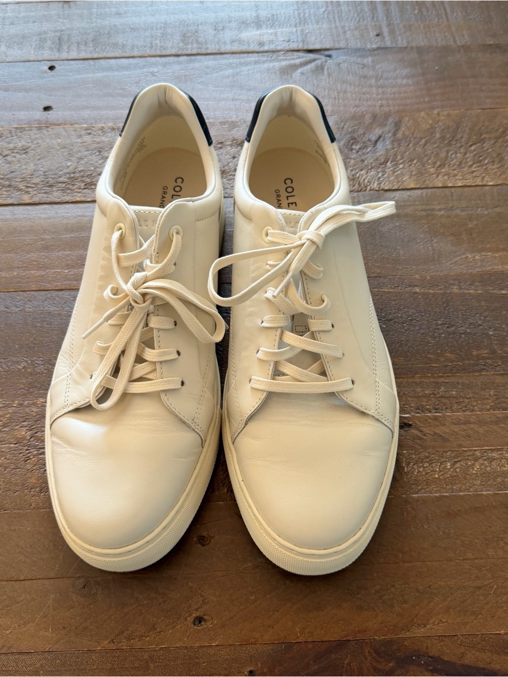 Cole Haan Grand series Men's Cream Leather Lace-Up Sneakers - Picture 7 of 7